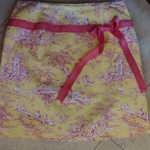 Vintag Toile Pastoral Playful Cherub Children Cotton CottageCore Mini Skirt Sz 6
